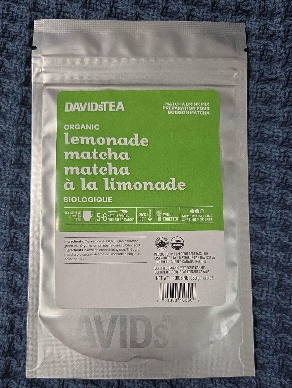 2/$25 New! Sealed! Davidstea LEMONADE Matcha Drink Mix 50g Davids Tea